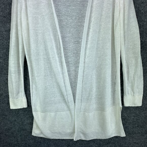 Tommy Bahama Linen Cardigan Womens Extra Large Open Long Duster White Sweater - Picture 3 of 14
